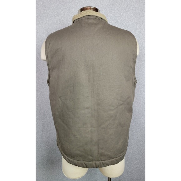 Wolverine Mens Upland Cotton‎ Canvas Twill Sherpa Lined Vest Jacket Taupe Large - Picture 5 of 11